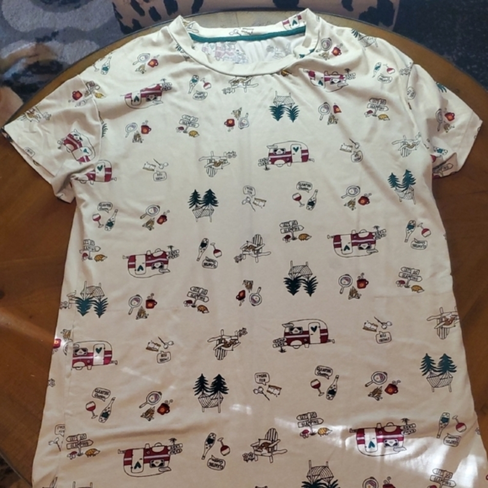 Secret Treasures Cream Adventure Print Pajama Top